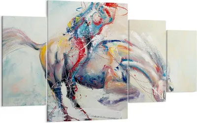 Produktbild von Bild auf Leinwand - Leinwandbild - Pferd Abstraktion - 160x90cm - Wand Bild - Wanddeko - Wandbilder - Leinwanddruck - Bilder - Kunstdruck - Wanddekoration - Leinwand bilder - Wandkunst - DL160x90-3446