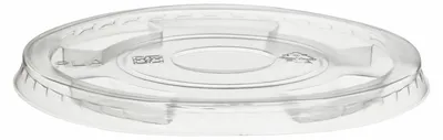 Produktbild von 50x Flachdeckel ohne Loch für Becher Ø 96 mm aus PLA