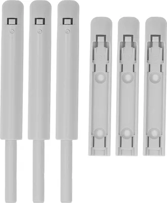Image de 3Pcs Push Latch Widely Used Oxidation Resistant Door Latch Damper for Cabinet Door Closet Gray (loquet de porte résistant à l'oxydation pour porte d'armoire)