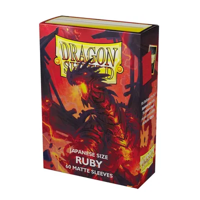 Immagine prodotto di Manicotti opachi in formato giapponese Dragon Shield - Rubino (60 manicotti)