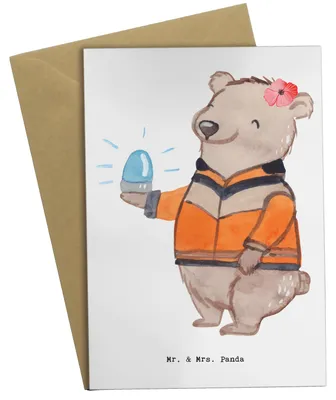 Produktbild von Mr. & Mrs. Panda babykarte Rettungssanitäterin Herz - Weiß - Geschenk, weihnachtskarten, Grußkarte, einladungskarten, hochzeitskarten, Grußkarten