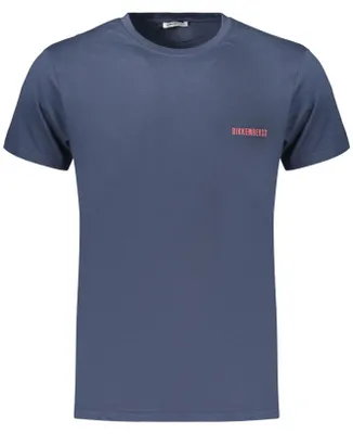Produktbild von Stylisches Herren Kurzarm T-Shirt Blau mit Streifen und Logo-Druck