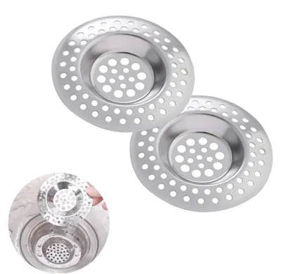 Zdjęcie produktu dla 2 sztuki sitka odpływowego ze stali nierdzewnej, o średnicy 7 cm, do prysznica, wanny lub kuchni