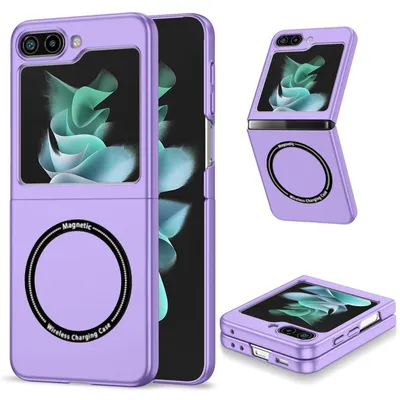 Produktbild von Für Samsung Galaxy Z Flip7 FE / Flip6 5G Magnet Magsafe faltbare Design Handy Tasche Hülle Etuis Lila