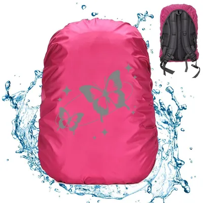 Productafbeelding van Regenbescherming voor schooltas met dinosaurusmotief, paars, waterdicht, reflecterend