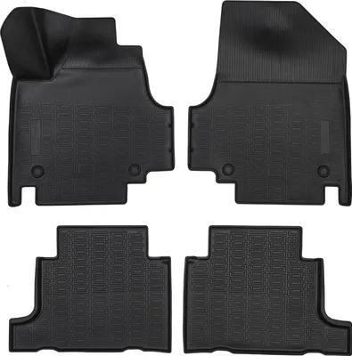 Image de Tapis De Sol En Caoutchouc TPE Pour Hyundai Ioniq 5 Depuis 2021 4pcs, Système de Fixation Bord Haut Noir Antidérapant Toutes Saisons
