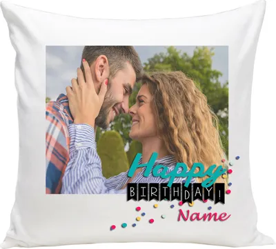 Obrázek produktu pro Personalizovaný FOTODÁREK (40 x 40 cm), fotopolštář s fotografií a textem, Valentýn (s výplní), dárek k narozeninám [091]