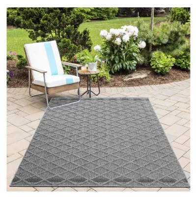 Produktbild von Teppiche für Balkone, Küchen, Terrassen, für den Innen- und Außenbereich, Rautenmuster, grau 80 x 250 cm
