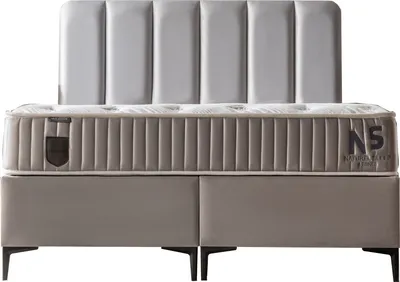 Produktbild von Villa Möbel Bett Set Natural Sleep 160x200 Beige, Bett Set (mit Matratze), Bett mit Stauraum
