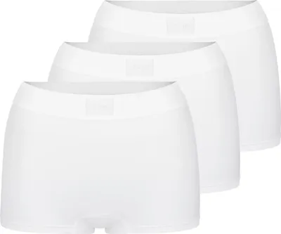 Produktbild von sloggi 3er Pack Double Comfort T Short Slip Bequemer Slip mit längerem Bein, Markenschriftzug auf dem Taillenband, Atmungsaktiv weiß 46