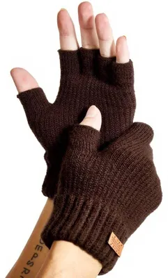Productafbeelding van Vingerloze handschoenen voor mannen en vrouwen in warm brei ontwerp
