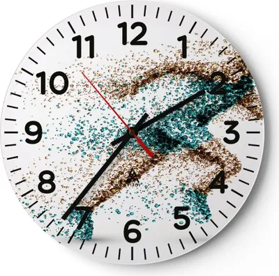 Produktbild von Wanduhr - Rund - Glasuhr - Athlet sprinter sport läufer - 30x30cm - Schleichendes Uhrwerk - Lautlos - zum Aufhängen bereit - Dekoration Modern - Wanddekoration aus Glas - C4AR30x30-2802