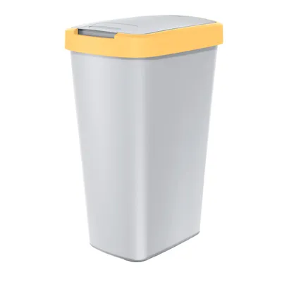 Image de KEDEN COMPACTA Q Corbeille de 45 litres NSAB45-1215C_427C - Gris cendré avec cadre jaune clair