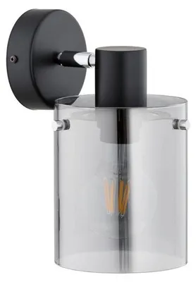 Immagine prodotto di Applique ESSENT nera-cromata 1xE27x15W in metallo, dimensioni: 25x14x16 cm, IP20, Alfa