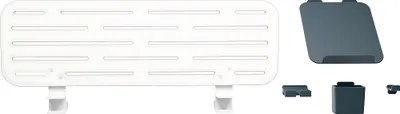 Produktbild von Leitz 65490000, MDF-Platten, Recycelbarer Kunststoff, Gummi, Weiß, 38,1 cm (15"), Klemmhalterung, 3,5 cm, 800 x 103 x 270 mm