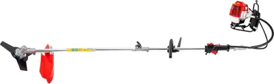 Produktbild von Benzin-Multifunktionsgerät - Hochentaster/Heckenschere/Freischneider - Reichweite 2,7 m - Motor 52 cm³ 2-Takt - Leistung 1,7 kW, 8500 U/min - Tank 1 l - Verstellbarer Multiwinkel-Kopf - Rot