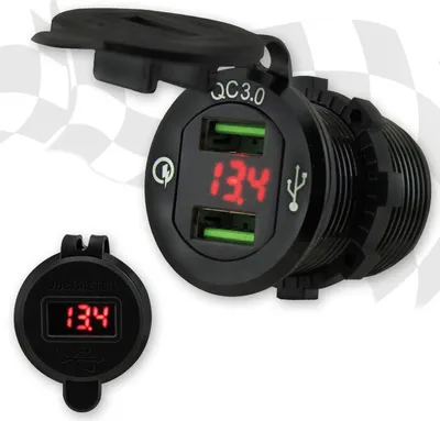 Image de Prise de courant de bord 3.0 2 x USB-A + Volt noir