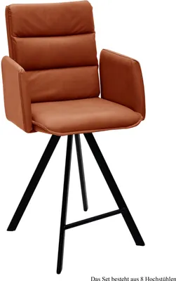 Produktbild von Thekenstuhl (8er-Set) Delicia 52x109x60 Schwarz/Cognac