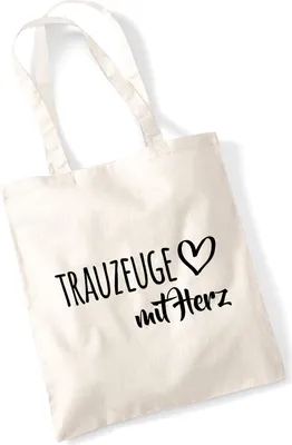 Produktbild von Huuraa Jutebeutel Trauzeuge mit Herz 10 Liter Natural Baumwolle Tasche Geschenkidee