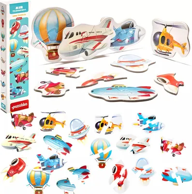 Imagen del producto de Puzzlika Puzzle - Aviones - 8 piezas (2 piezas por rompecabezas)