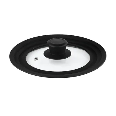 Produktbild von Linnuo Topfdeckel Pfannendeckel Universal Silikondeckel für Topf Pfanne - Universaldeckel platzsparend - 1x Deckel 3X Größen - robuster Glasdeckel - spülmaschinen- / backofenfest (16 / 18 / 20 cm)