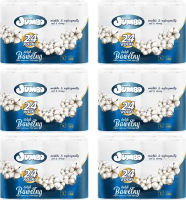 Immagine prodotto di Carta igienica 24R JUMBO BAWEŁNA 3W - 144 rotoli
