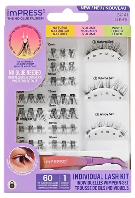 Produktbild von KISS imPRESS Kit mit selbstklebenden Einzelwimpern, selbstklebende Einzelwimpern