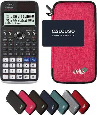 Produktbild von Casio fx-991DE X Classwiz inkl. WYNGS Schutztasche Pink - Wissenschaftlicher Taschenrechner - Basic Set