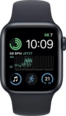 Produktbild von Apple Watch SE OLED 40 mm Digital 324 x 394 Pixel Touchscreen 4G Schwarz WLAN GPS