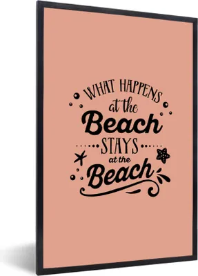 Produktbild von MuchoWow® Gerahmtes Poster Sommer - Zitat - Strand 60x90 cm - Poster mit Schwarzem Bilderrahmen Wandposter Rahmen Foto Bilder - Kunst