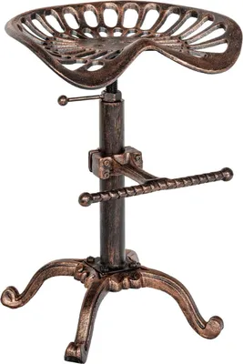 Zdjęcie produktu dla Industrialny stołek barowy - vintage design - regulowana wysokość, metalowe krzesło