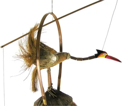 Produktbild von Windspiel Klangspiel Bambus Klang Deko Klangröhren Entspannung Garten Türglocke Vogel Kranich