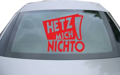 Produktbild von Indigos UG - Aufkleber Heckscheibe & Motorklappe DE2085 - rot - 600x549 mm - hetz! mich nicht - Auto Scheiben Fenster Heckklappe Tuning Racing JDM - Die cut