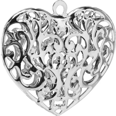 Produktbild von Silbernes Metallherz Deko Hängedeko Hochzeit 5,5x5cm 20 Stk, 20 Stück