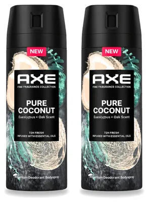 Obrázek produktu pro 2 x Deodorant ve spreji Axe Pure Coconut, 150 ml - výhodná balení - 2 kusy