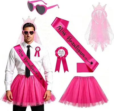 Produktbild von JGA-Kostümset für Männer, Outfit für den Junggesellenabschied – Partyaccessoires – Hochzeitsdekoration