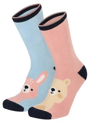 Produktbild von Mädchen Stoppersocken Kinder 2 Paar, ABS Socken rutschfest mit Tier Motiven, Anti Rutsch Haussocken für Zuhause und Kindergarten, Farbe:Rosa, Größe:35-38