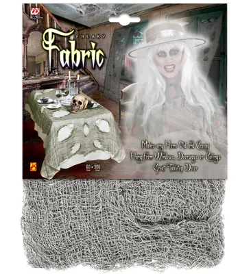 Obrázek produktu pro Dekorační hadrová látka 300 x 60 cm | šedá - halloweenská dekorace