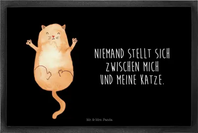 Produktbild von Mr. & Mrs. Panda fußmatte Katze Umarmen 40 x 60 cm - Schwarz - Geschenk, Cats, Cat, Schmutzfangmatte, Türvorleger, Familie, Gummimatte, Schuhabstreifer, Katzen