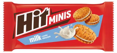 Produktbild von Hit Minis Doppelkekse mit Cremefüllung mit Milchgeschmack 130 g