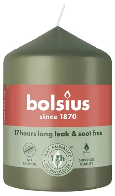 Zdjęcie produktu dla Świece stumpowe Bolsius, kolor oliwkowy, wymiary 80/58