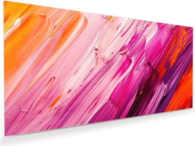 Produktbild von Glasbild 100x50cm in XXL für Wohnzimmer, Schlafzimmer Motiv Pinselstriche