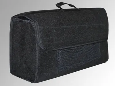 Produktbild von Eufab 21023 Kofferraumtasche, Nadelfilz 50 x 15 x 22 cm, Grau, Klettverschluss