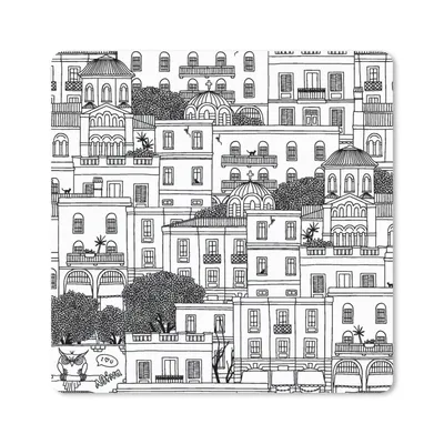 Produktbild von MuchoWow® Mauspad Mousepad Muster - Athen - Haus 20x20 cm - Mousepads - Maus Mat - Pad - Mausunterlage - Desk Mat - Bureauartikeln