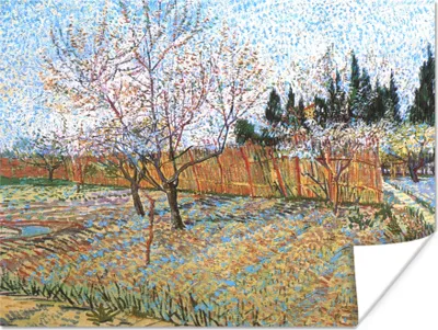 Produktbild von MuchoWow® Poster Blühender Pfirsichbaum - Vincent van Gogh 40x30 cm - Plakate für die Wände - Poster Wohnzimmer