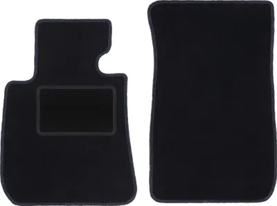 Image de Tapis de sol avant velours sur-mesure pour BMW 1 E87 (2004-2011, hatchback) noir, jeu 2 pièces, fixations - STANDRAD
