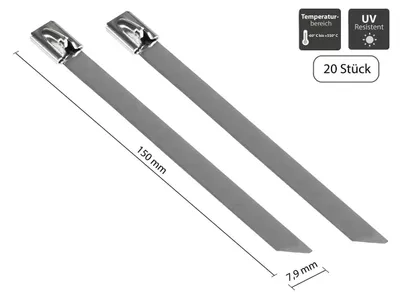 Obrázok produktu pre Alcasa KAB-E15X79, Nerezová oceľ, Čierna, 3,7 cm, 980 N, -60 - 550 °C, 150 mm