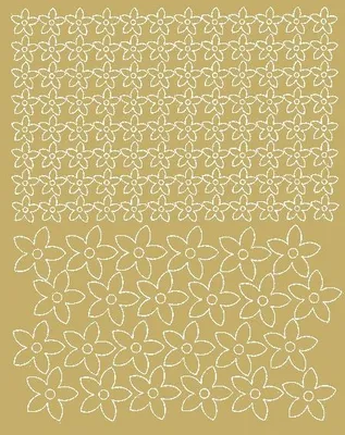 Immagine prodotto di Adesivi per caschi da bicicletta, fiori, 120 pezzi, dorati lucidi