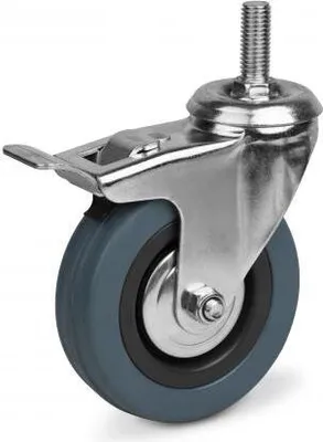 Produktbild von BKshop | Schwerlastrollen - Fi 100, 65 Kg | Lenkrollen, Transportroller, Grau - Gummirollen, Bockrollen, Möbelrollen, Transporthilfe Rollen