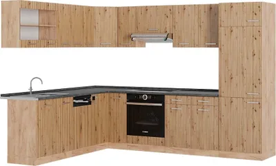 Produktbild von Eckküche Vicco R-Line Artisan-Eiche/Goldkraft Eiche 287 x 60 cm , AP Anthrazit, Model 48909